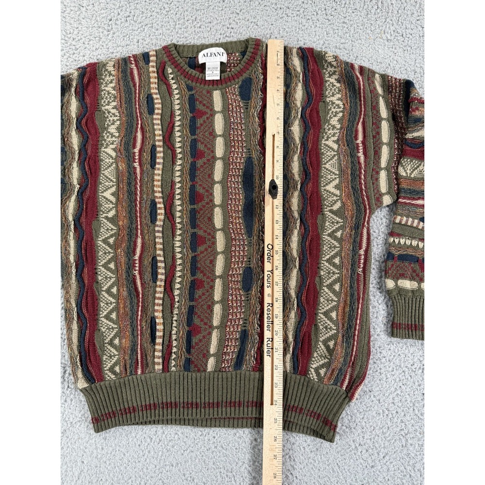 Vintage 80s 90s 3D Thick Texture Cable Abstract Grunge Hip Hop Sweater Small - Picture 12 of 13